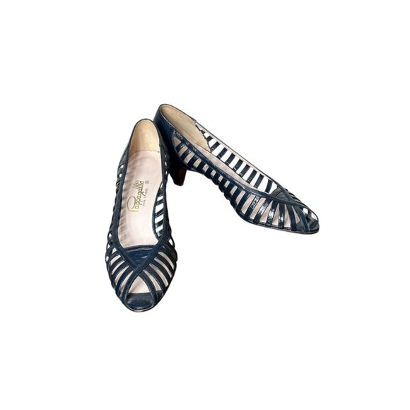 1980s Pappagallo peep toe shoes with cage sides Size 8.5 Narrow - Picture 5 of 6